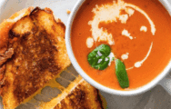 Basil Soup and Grilled Cheese