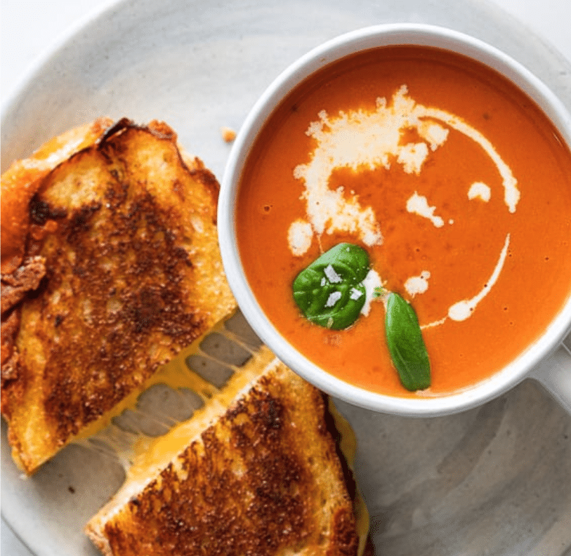 Basil Soup and Grilled Cheese Basil Soup and Grilled Cheese