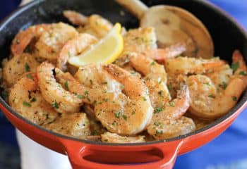 Lemon-Garlic Butter Prawns Plate