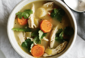 Poached Chicken and Vegetables Soup