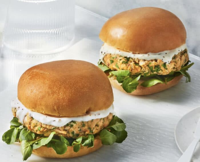 Out of the Cave Salmon Patty Burger