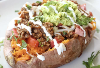 Loaded Sweet Potatoes with Ground Turkey