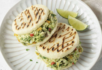 Arepa Filled with Avocado and Chicken Breast