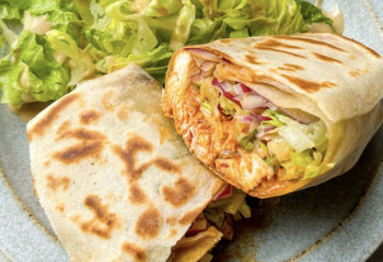 Healthier Buffalo Chicken Caesar Wrap