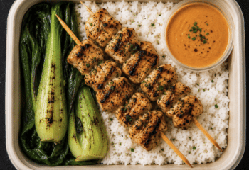 Thai Almond Butter Chicken Satay Bowl Thai Almond Butter Chicken Satay Bowl