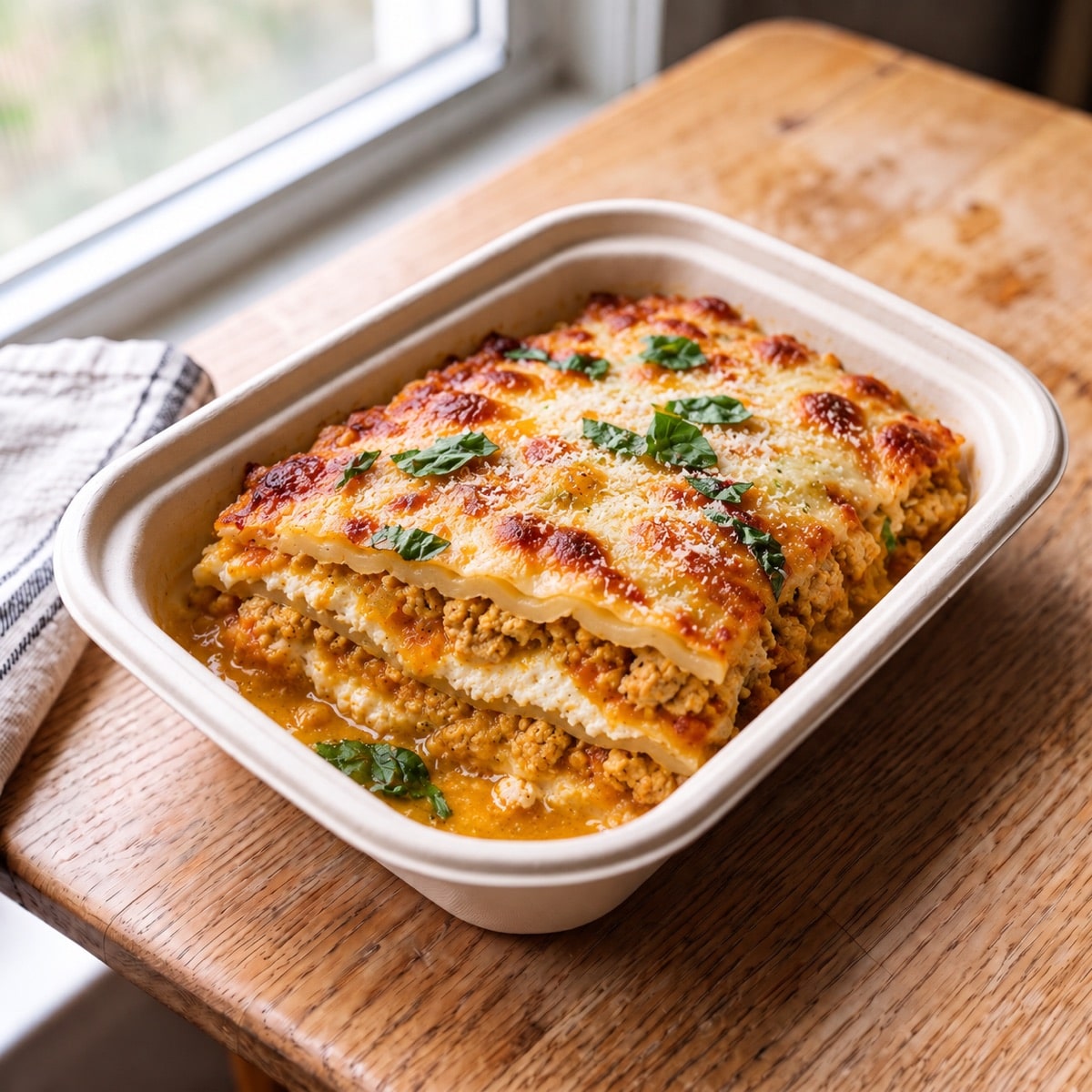 Zio Giorgio's Bolognese d'Oro, golden chicken lasagna